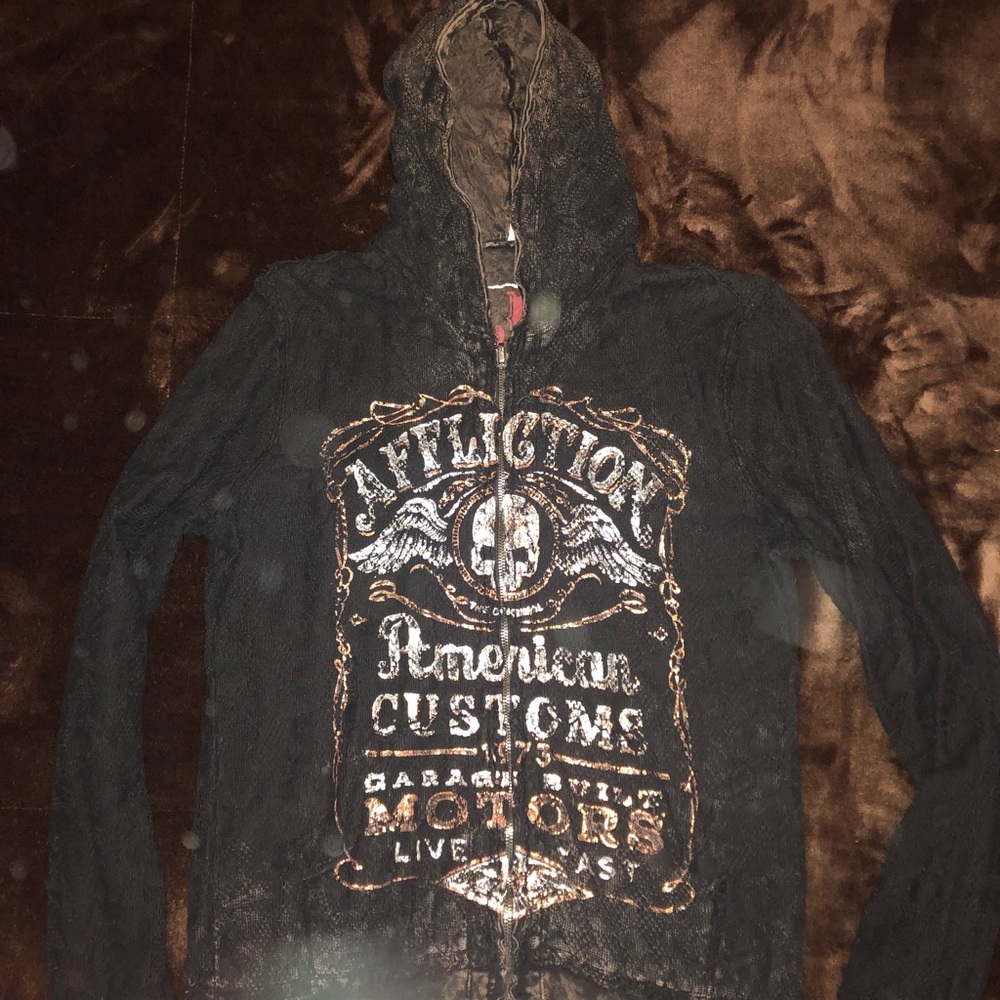 Reversible Affliction Full Zip Hoodie
